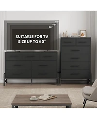 homfan Tall 6-Drawer Entryway Storage Cabinet, Freestanding Wooden Dresser for Bedroom, Living Room and Foyer