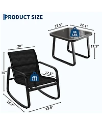Gaomon Stylish Patio Bar Chair Set - 3-Piece Outdoor Bistro Furniture, Durable for Garden, Lawn, Yard, Balcony, Poolside, Backyard Black