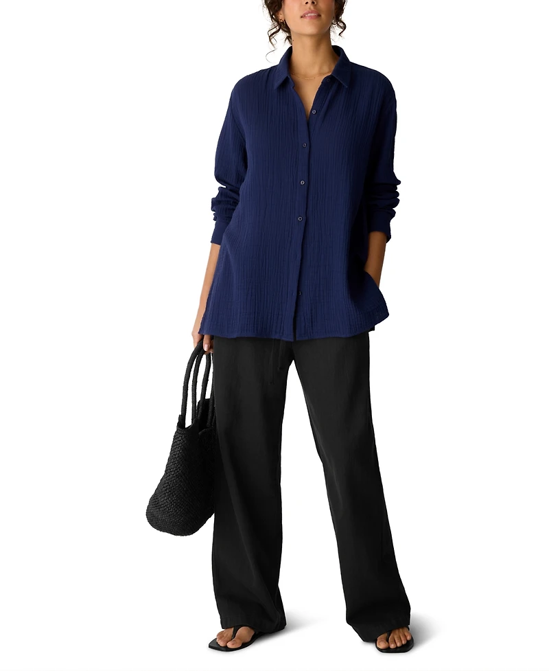 Eileen Fisher Women's Classic Collar Shirt, Regular And Plus