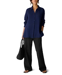 Eileen Fisher Women's Classic Collar Shirt, Regular And Plus