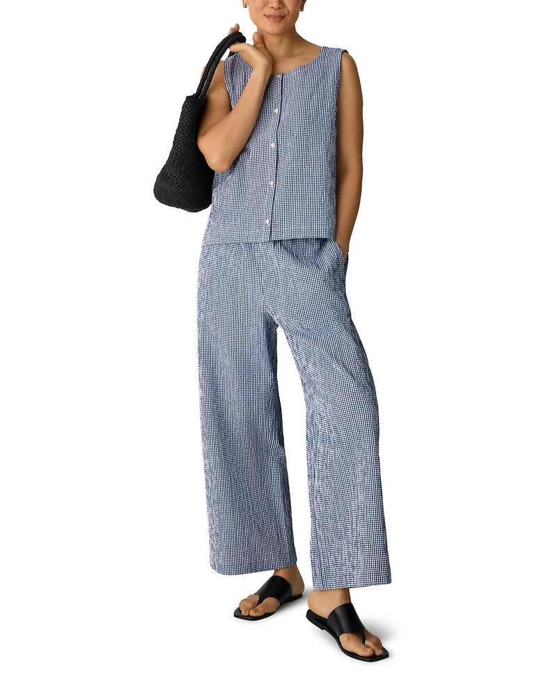 Eileen Fisher Women's Mid-Rise Wide-Leg Ankle Length Pants, Regular, Plus And Petites