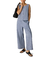 Eileen Fisher Women's Mid-Rise Wide-Leg Ankle Length Pants, Regular, Plus And Petites
