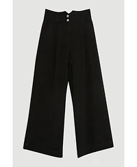 Karen Millen Women's Denim Wide Leg High Waisted Jeans