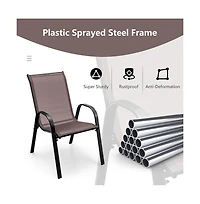 Boyel Living 4 Pieces Stackable Patio Dining Chairs Set with Armrest