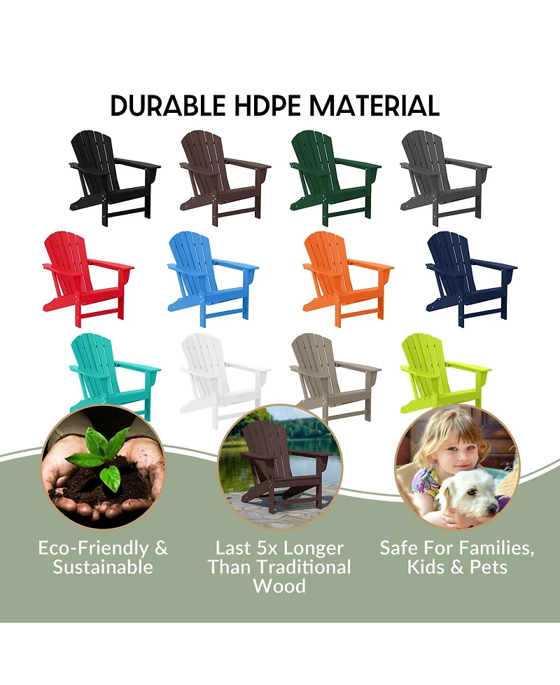WestinTrends 12 Piece Set Outdoor Adirondack Chair With Ottoman Side Table