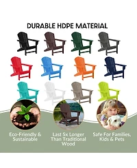 WestinTrends 12 Piece Set Outdoor Adirondack Chair With Ottoman Side Table