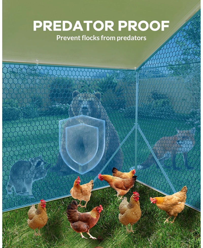 gaomon 19.68'L x 9.84'W x 6.56'H Walk in Chicken Coop, Poultry Cage for Outdoor Storage