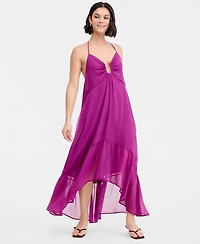 Bar Iii Women's Chiffon Halter High-Low Maxi Dress, Macy's Exclusive