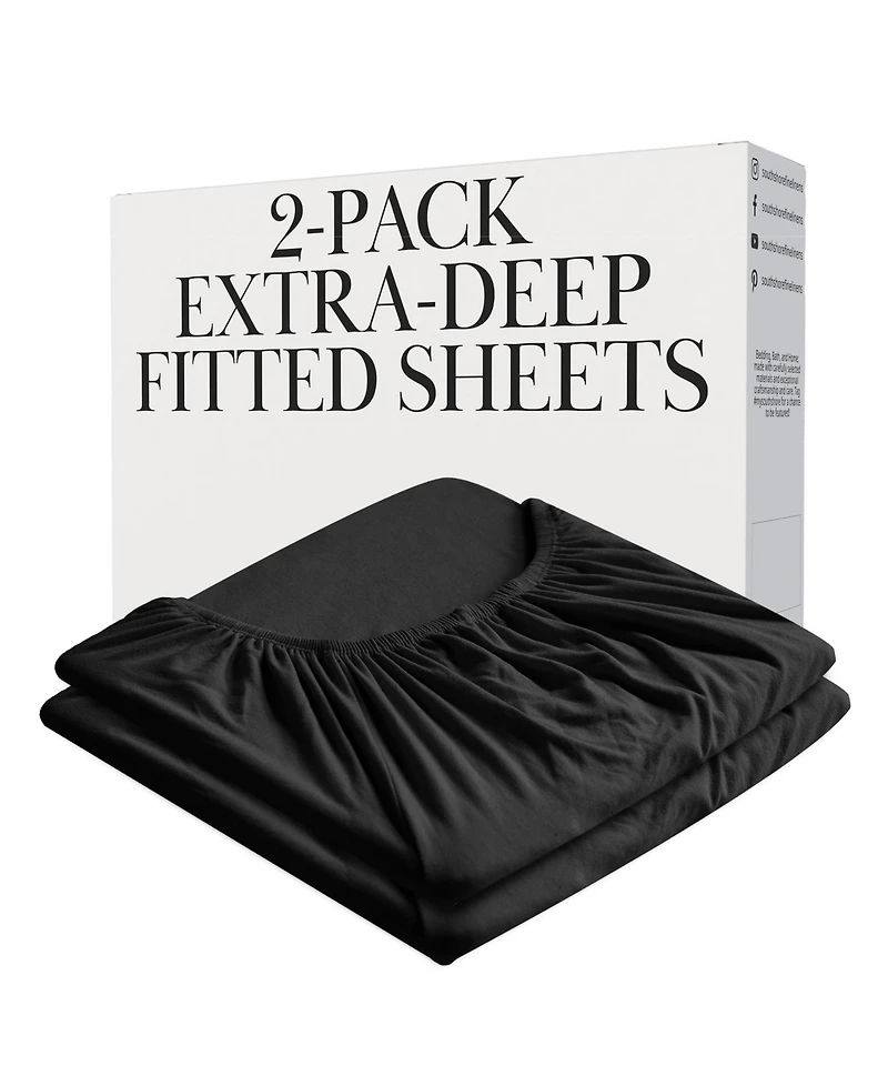Southshore Fine Linens Vilano Premium Ultra Soft 21" Extra Deep Pocket 2-Pack Fitted Sheet