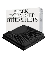 Southshore Fine Linens Vilano Premium Ultra Soft 21" Extra Deep Pocket 2-Pack Fitted Sheet