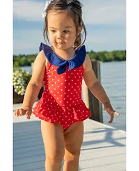 Florence Eiseman Big Girls Polka Dot Sailor Swimsuit