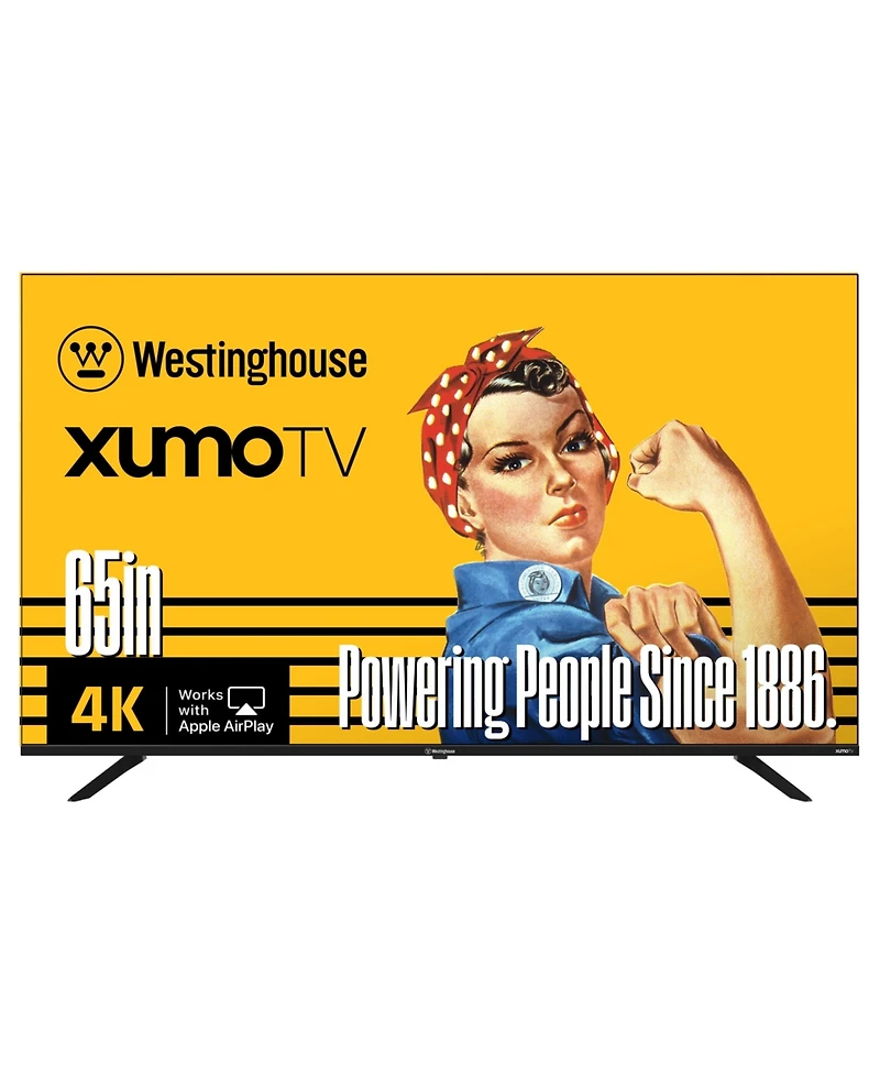 Westinghouse 65" 4K Uhd Xumo Smart Tv with HDR10, Dolby Vision, Voice Remote, Wi-Fi, Apple HomeKit