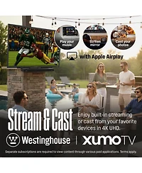 Westinghouse 55" 4K Outdoor Tv, 700+ Nits Bright Display, Anti-Glare, Xumo Smart Tv, Weather-Resistant