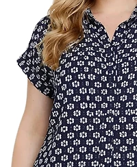 Ny Collection Plus Size Short Sleeve Lace Blouse
