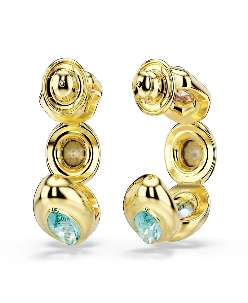 Swarovski Gold-Tone Plated Brass Hoop Earrings