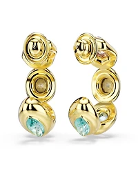 Swarovski Gold-Tone Plated Brass Hoop Earrings
