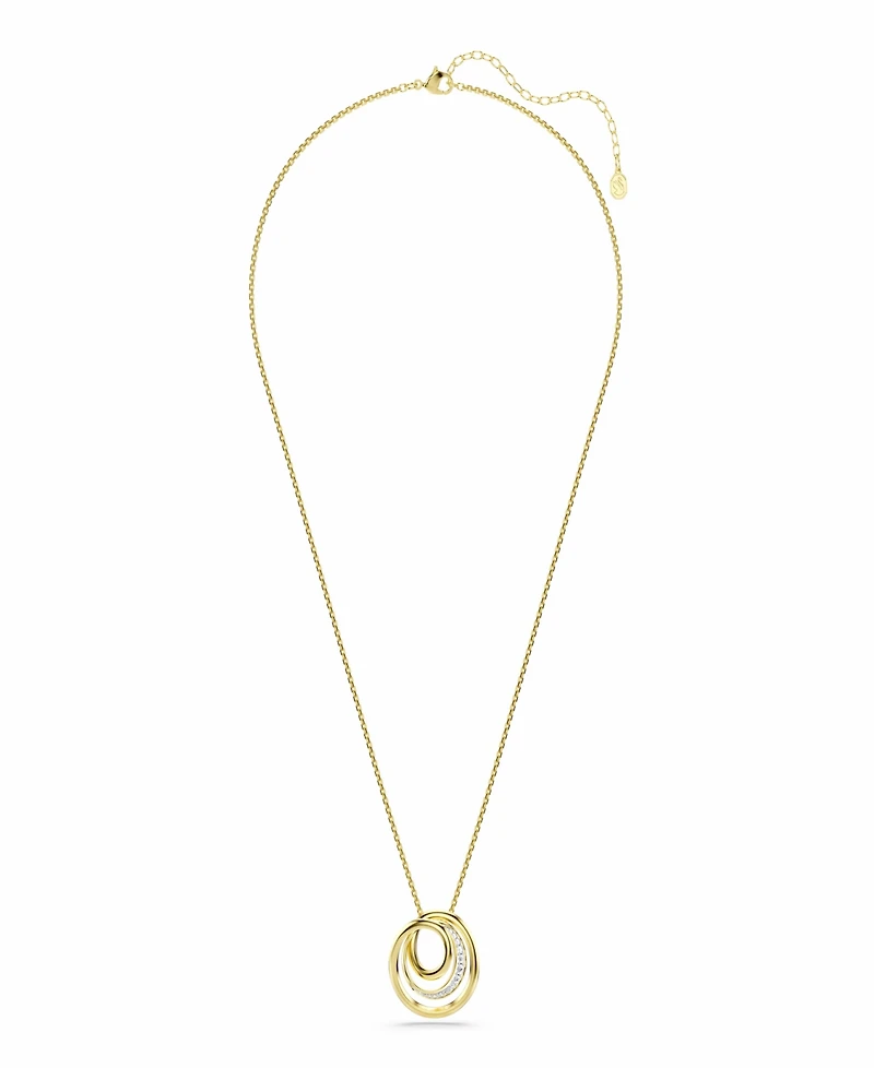 Swarovski Gold-Tone Plated Spiraling Pendant Necklace