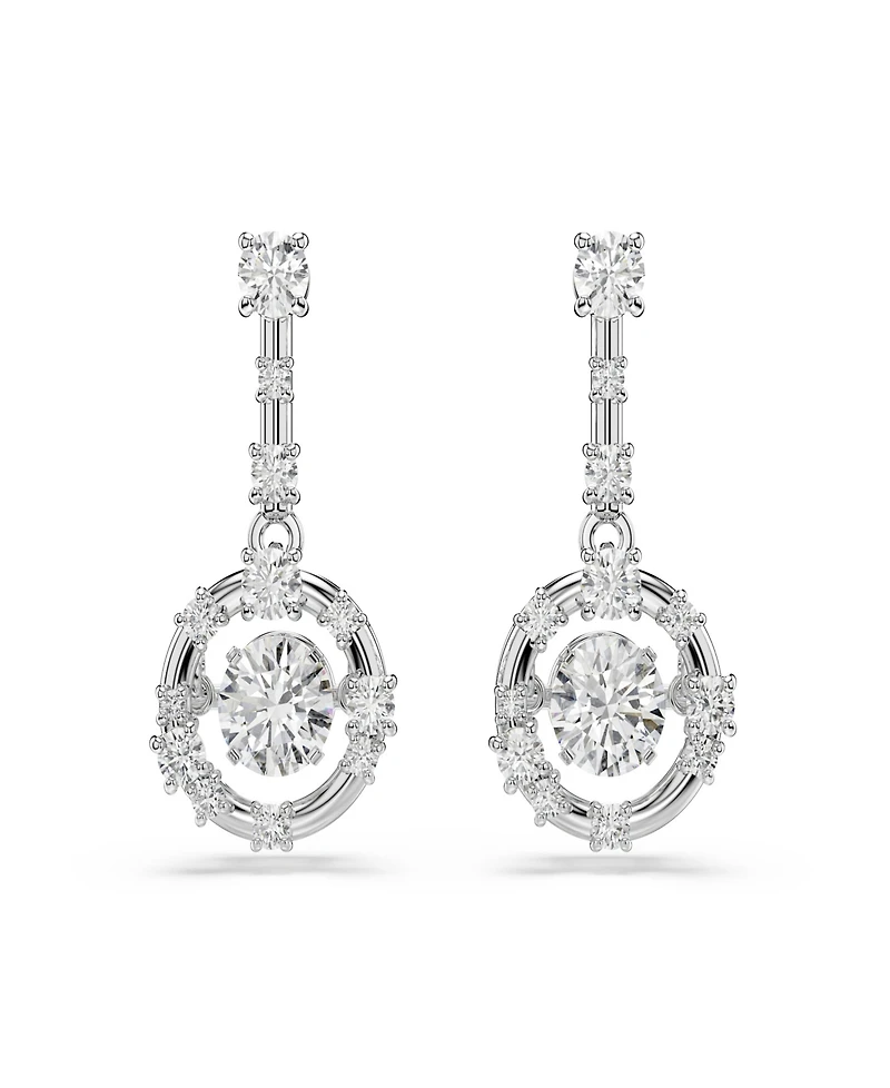 Swarovski Rhodium-Plated Dancing Stone Earrings
