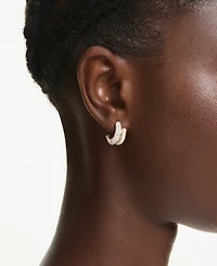 Swarovski Gold-Tone Plated Gleaming Clear Crystal Pave Earrings
