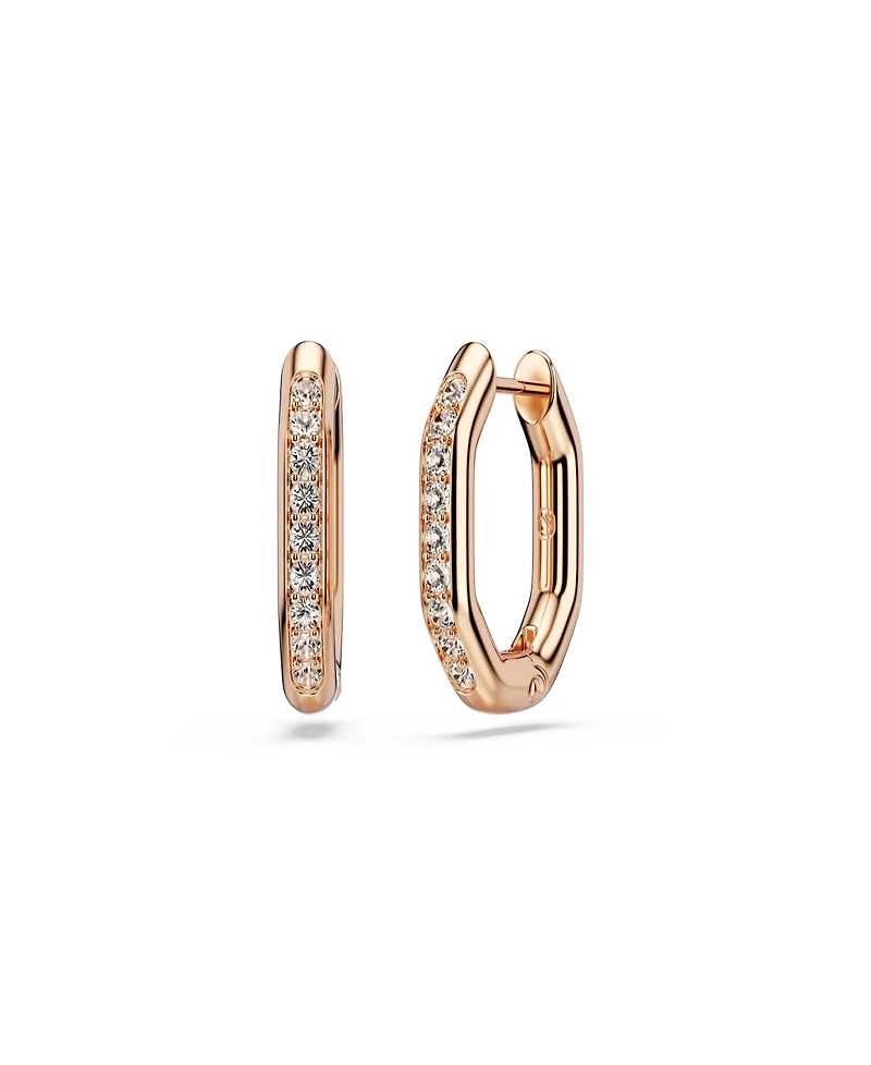 Swarovski Rose Gold-Tone Geometric Hoop Earrings
