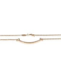 Pre-Owned Tiffany & Co Rose Gold Diamond Medium Model Tiffany T Smile Necklace