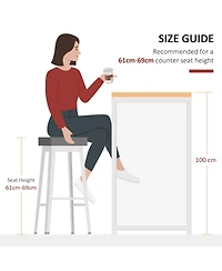 flynama Modern Counter Height Bar Table with 3 Storage Shelves
