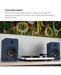 Kanto YU6 Powered Speakers, Bluetooth, Phono Preamp, 200W, 5.25" Kevlar Driver, Remote, Pair