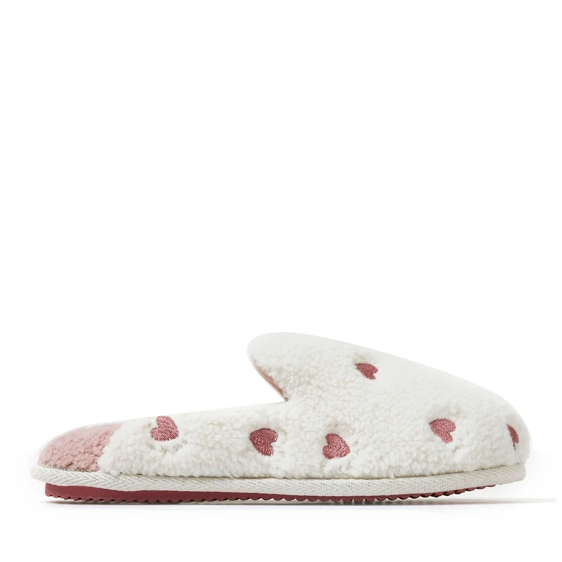 Dearfoams Women's Teddy Heart Scuff