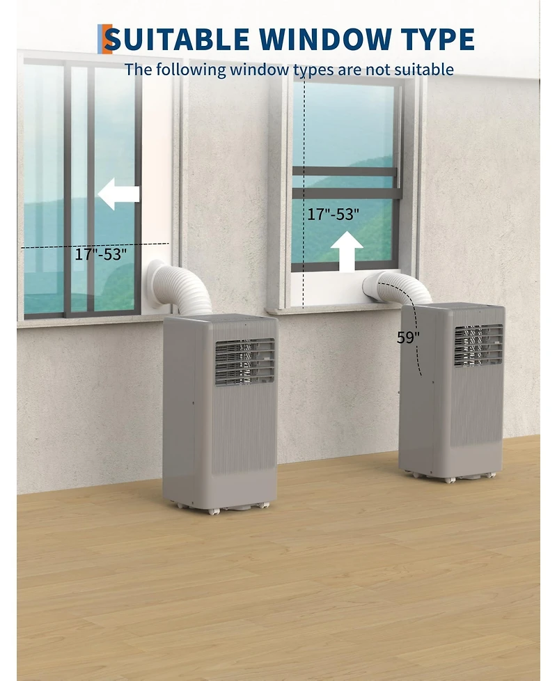 Xo 8,000 Btu Portable Ac with Remote, 24-Hour Timer, Sleep Mode and Window Kit, Doe Certified for Rooms Up to 350 Sq. Ft