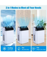 Xo 14,000 Btu Portable Ac for Rooms up to 750 Sq. Ft. with Cooling, Fan, Dehumidifier, Auto Swing, Sleep Mode, 3-Speed Fan