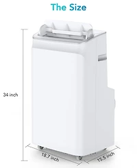 Xo 12,000 Btu Portable Ac, 4-in-1 Cooling, Fan, Dehumidifier and Sleep Mode, Remote, Window Kit, Auto-Evaporation
