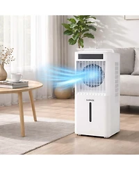 Xo White Portable Air Conditioner Fan, Evaporative Air Cooler, 3 Fan Speeds, 1600ml Tank, 2/4/8 Hour Timer, Remote Control