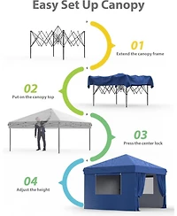 Xo 10x10 Ft Pop Up Canopy Tent with 4 Sidewalls, Waterproof Outdoor Canopy with Wheeled Carry Bag