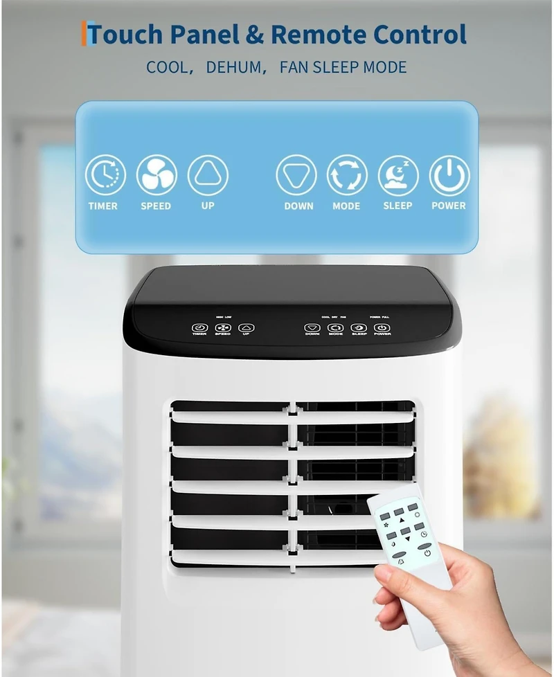 Xo 8,000 Btu Portable 3-in-1 Ac with Remote, Sleep Mode