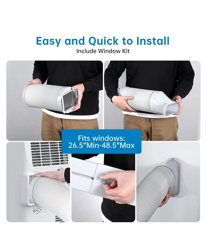Xo 14,000 Btu Portable Air Conditioner, 4-in-1 Cooling, Dehumidifier, Fan and Sleep Mode, Remote Control, Window Kit