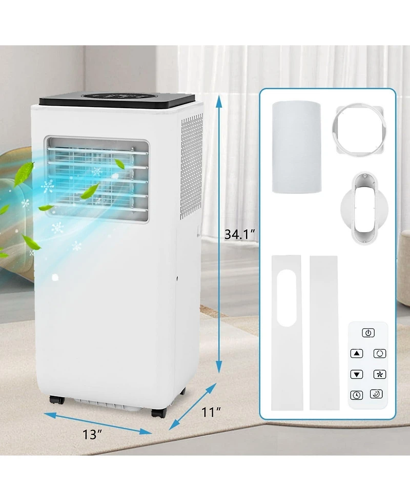 Xo 8,000 Btu Portable Air Conditioner with Quiet Cooling, Remote and 24-Hour Timer for Bedroom, Office, Dorm or Apartment