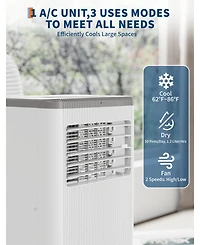 Xo 8,000 Btu Portable Air Conditioner with 3-in-1 Cooling, Dehumidifier and Fan for Bedroom, Home Office or Apartment