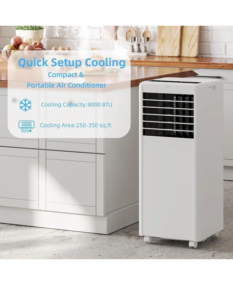 Xo 8000 Btu Portable Air Conditioner with Remote, 3-in-1 Cooling, Dehumidifier and Fan for Rooms up to 350 Sq.Ft