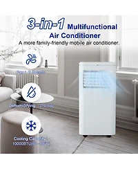 Xo 10000 Btu Portable Air Conditioner, 4-in-1 Ac Unit with Remote, Quiet Cooling for Rooms up to 450 Sq.Ft