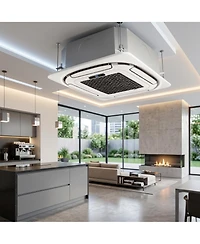 Xo Btu Ceiling Cassette Mini Split Air Conditioner, 8-Way 360degree(s) Airflow