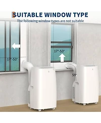 Xo 3-in-1 Quiet 14000 Btu Portable Air Conditioner with Cool/ Dry/ Fan Modes, Cools Up to 750 Sq.ft. for Home, Dorm, Apartment