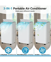 Xo 3-in-1 12,000 Btu Portable Air Conditioner with Dehumidifier, Fan, Remote, Sleep Mode, 24H Timer Cools up to 550 Sq.Ft.