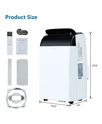 Xo 12000 Btu Portable Air Conditioners with Cooling, Dehumidifying, and Fan Functions for Up to 550 sq. ft. Rooms