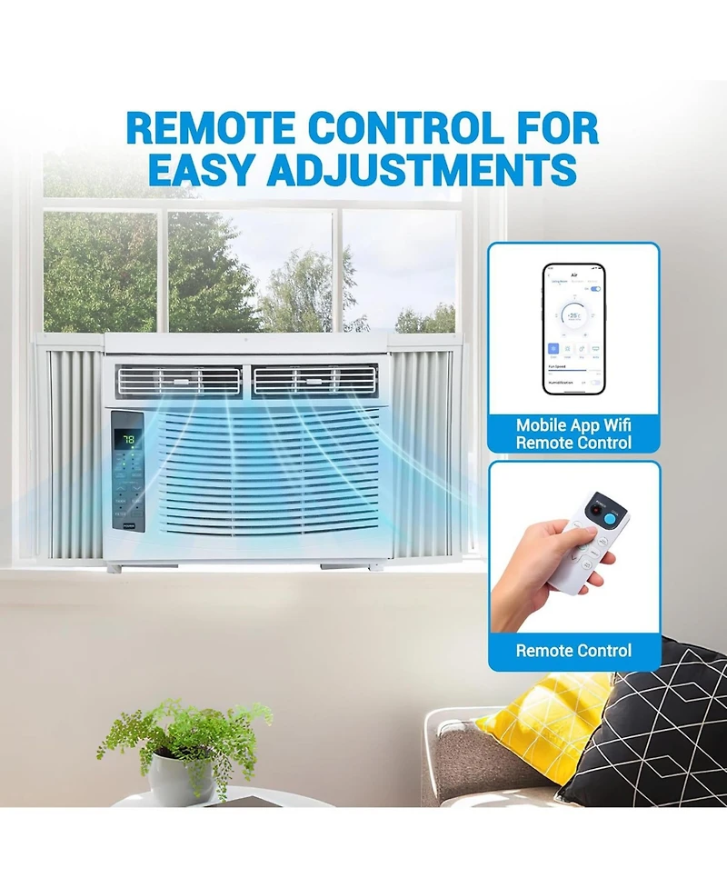 Xo 2 Pack 6000 Btu Smart Window Ac, WiFi and App Control, Quiet 50 dB, Cools 250 Sq. Ft, Remote, Easy Install