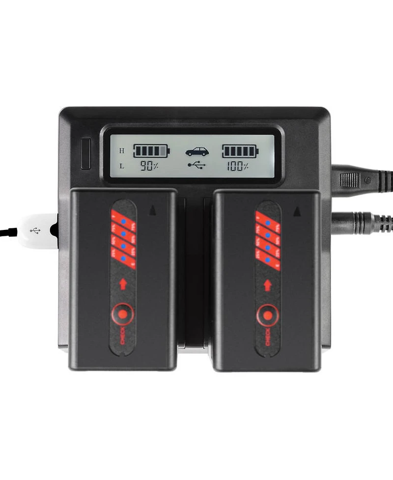 Shape Bp-u Dual Lcd Charger with 2x Bp-U65 Lithium-ion Batteries