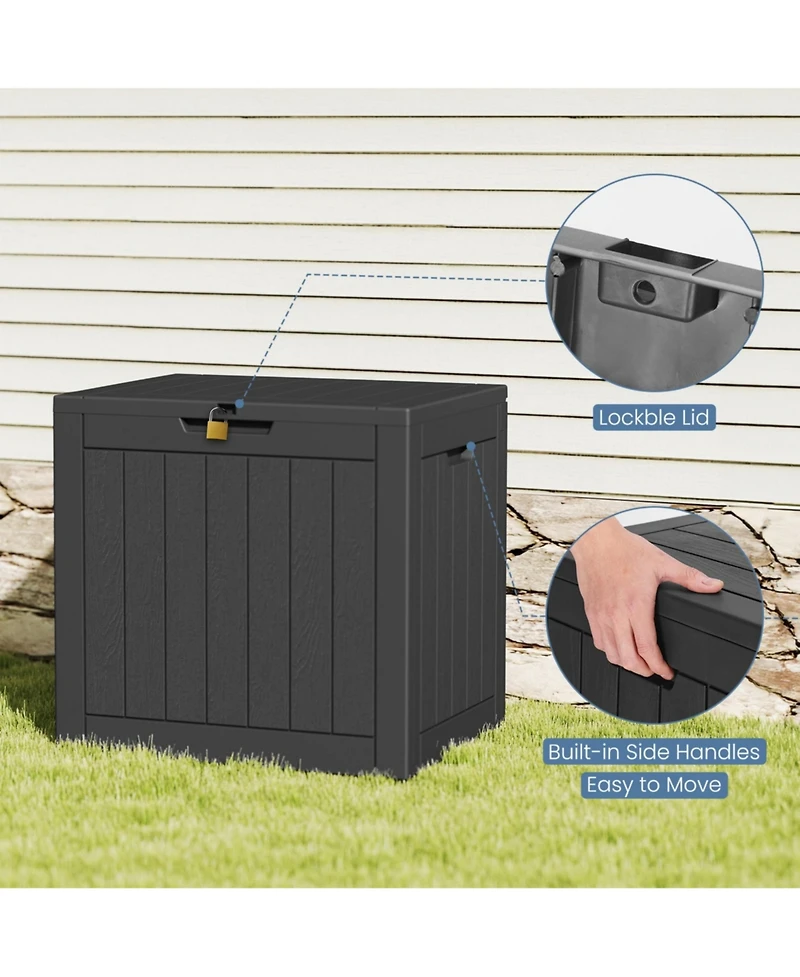 Yiortwo 31 Gallon Lockable Deck Box, Waterproof Resin Outdoor Storage with Lid