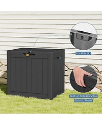 Yiortwo 31 Gallon Lockable Deck Box, Waterproof Resin Outdoor Storage with Lid