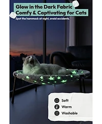 Ltmate Elevated Cat Bed,Glow-in-The-Dark Fabric for Large Indoor Cats, Breathable Cover