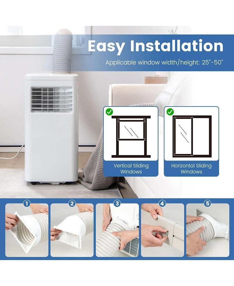 Ecooso 6000 Btu(Sacc) Portable Air Conditioner Cools 250 Sq.Ft