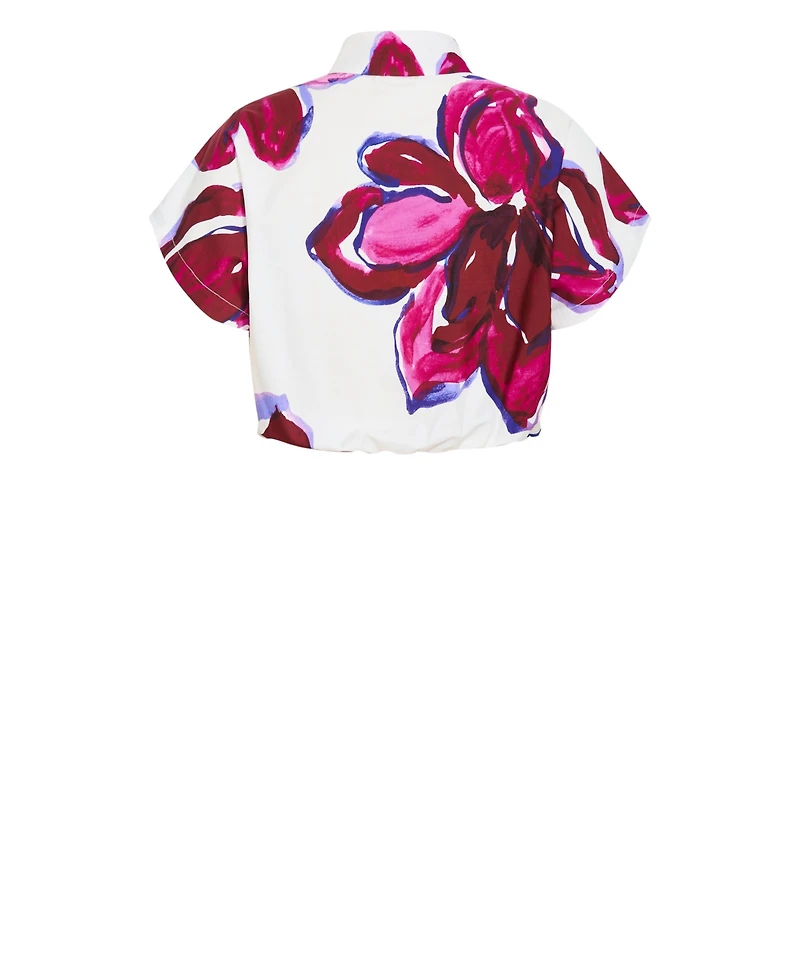 City Chic Women's Holiday Bloom Print Shirt